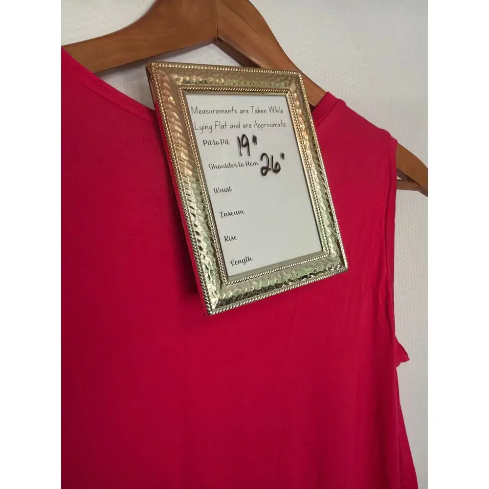Michael Kors Pink Sleeveless Lightweight Blouse Layered Chiffon‎ Hem Size M